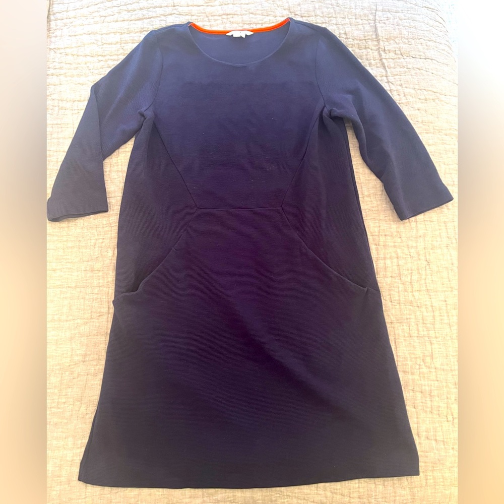 Boden 3/4 Sleeve Ottoman Dress with Pockets -Size 10R